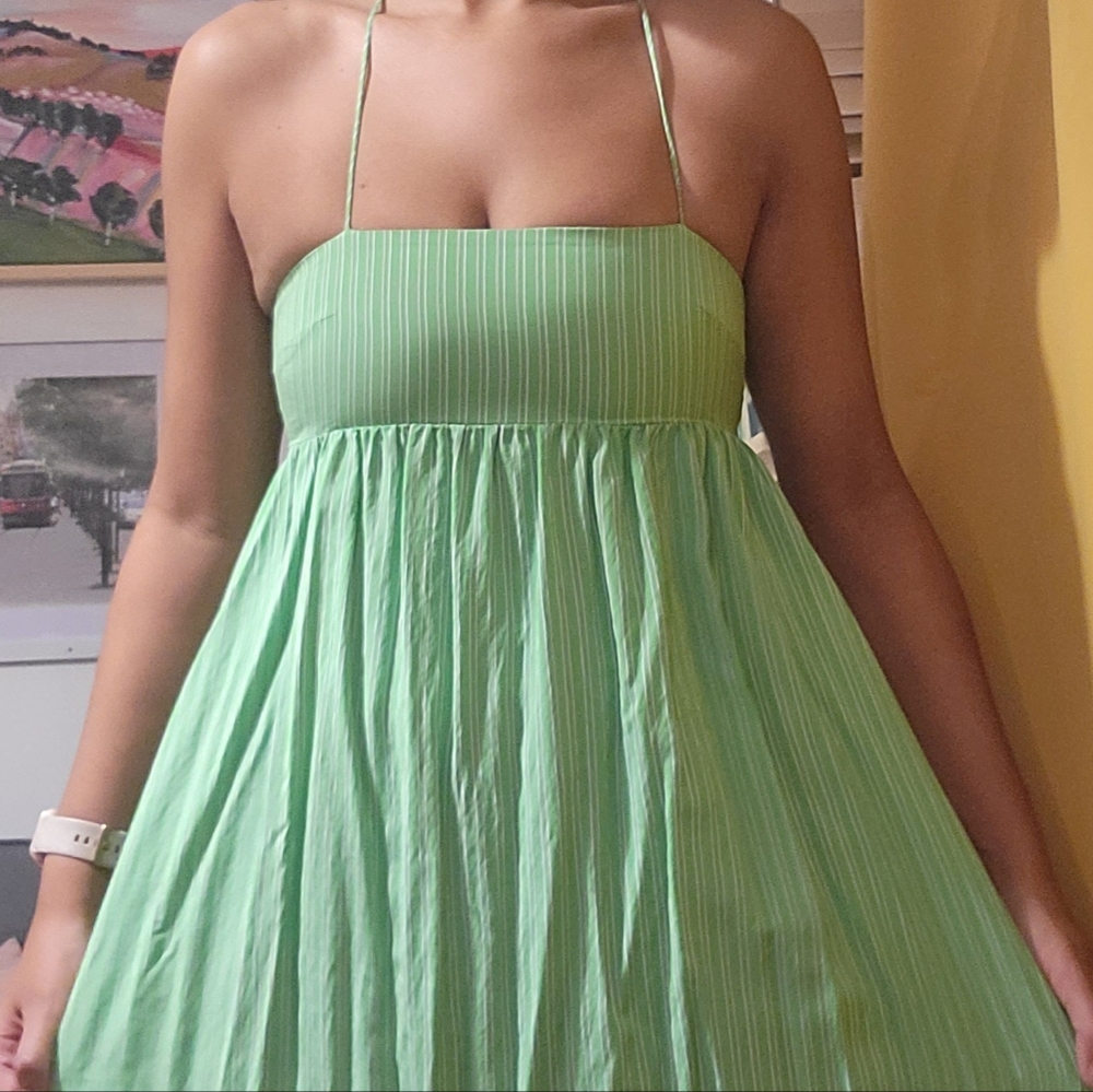 Zara Lime Green Midi Dress - Picture 4 of 7